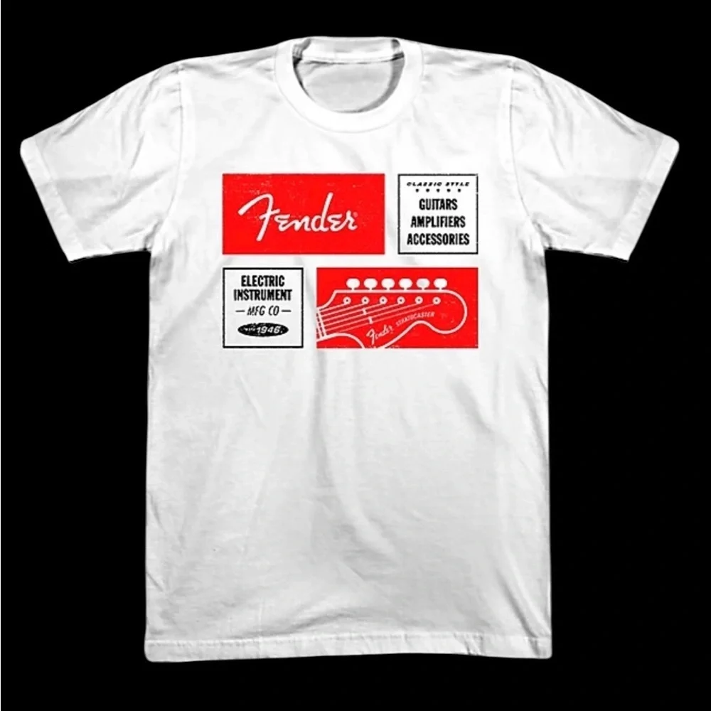 Fender Guitar 1946 Box Tee Shirt Size Medium White Brand New With Tags